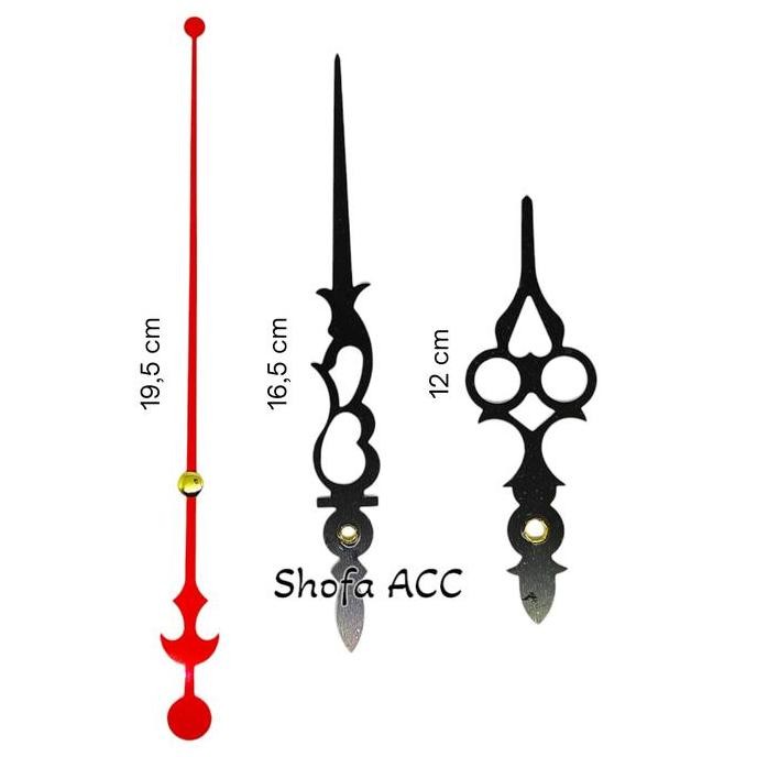(Allthebest) Jarum Jam Dinding Besar Panjang Motif Ukir