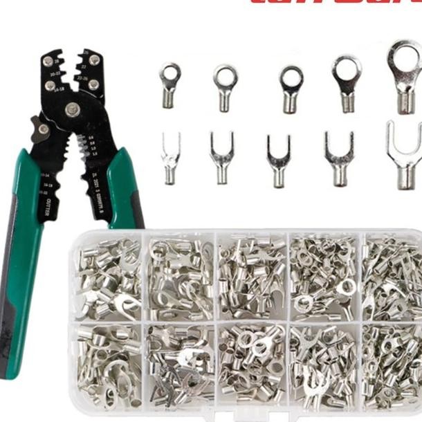 Skun Kabel Bulat Y Gau Set 320Pcs Terminal Wire Connector Kit Dengan Tang Crimping Besi Penjepit Kot