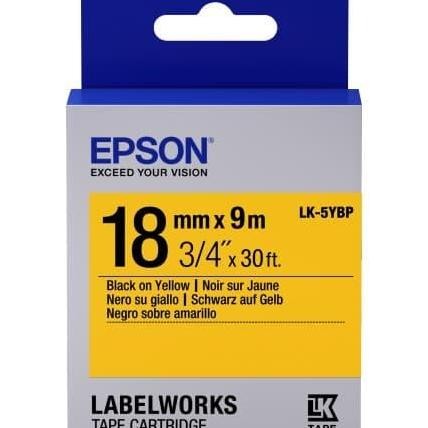 

Epson Label 18Mm Black On Yellow 9M Labelworks Tape Cartridge Lk-5Ybp New Stok