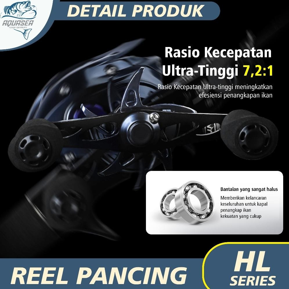 AQUASEA - Reel Pancing Orca HL Casting Premium  Katrol Korekan Fishing Reel HL Casting-Putaran Kiri