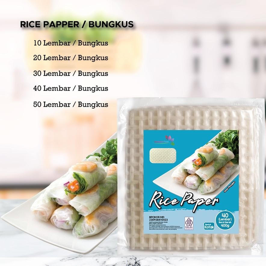 

Ready Rice Paper / Banh Trang High Quality Rice Paper 22Cm / Kulit Lumpia Vietnam Rice Paper / Rice Roll Spring Roll / Salad Wrap