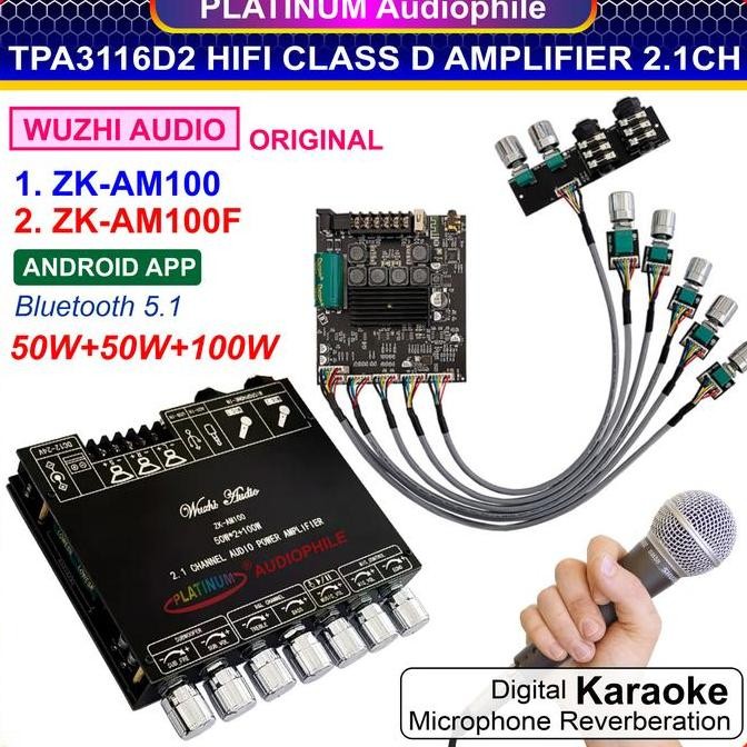 TERLARIS - TPA3116 Amplifier Karaoke Echo Microphone Bluetooth TWS 2.1 CH Original ZK-AM100 AM100F