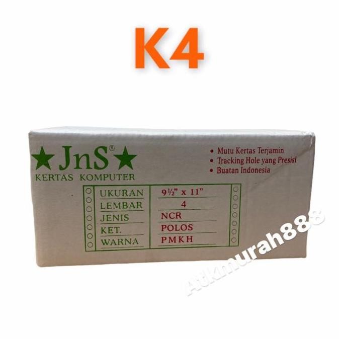 

TERMURAH - Kertas Komputer JnS K4 NCR Putih Merah Kuning Hijau