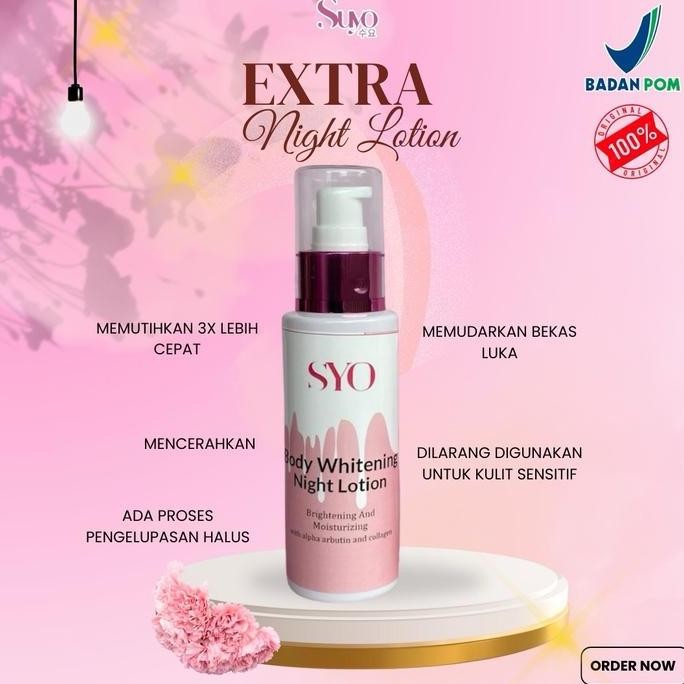 TERBARU - SUYO LOTION MALAM EXTRA WHITENING / SUYO PAKET PEMUTIH BADAN / SUYO LOTION EXTRA Pencerah 