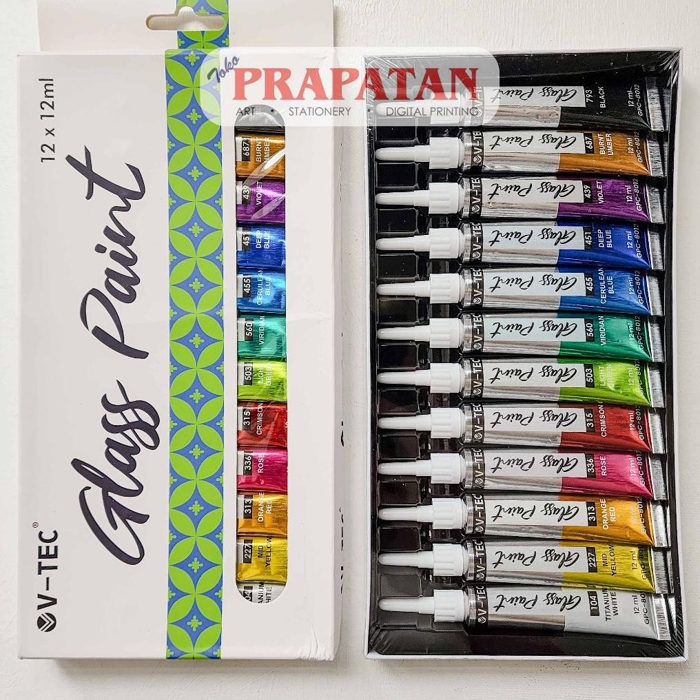 

V-TEC Glass Paint 12X12ml GPC-8012 | Cat Kaca AST