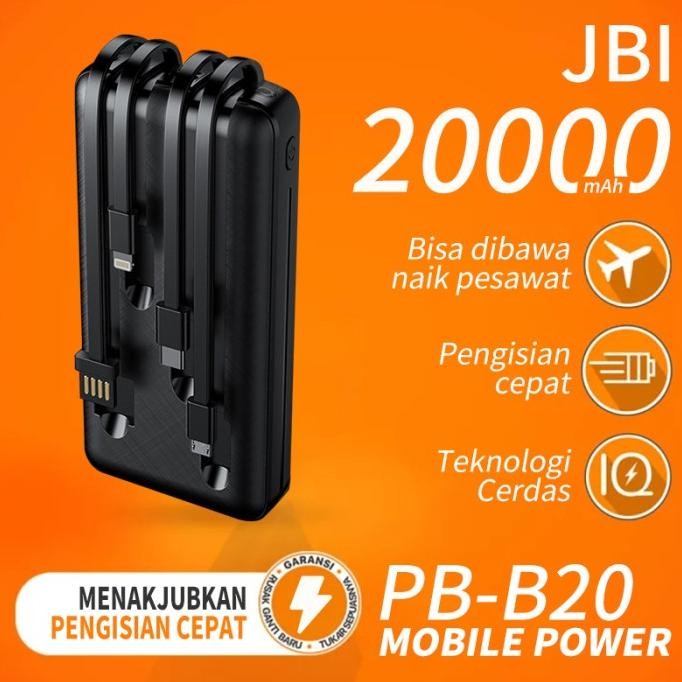 Power Bank 20000 Mah 10000 Mah With Senter Kabel Data Iphone