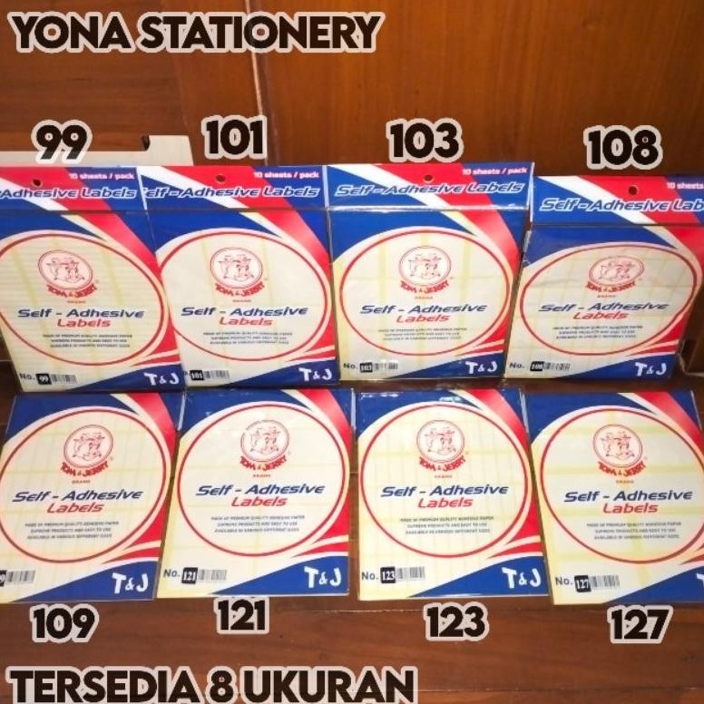 

Label / Tom & Jerry Self-Adhesive (Harga: Per-5 Pack) Labels No. 99, 101, 103, 108, 109, 121, 123, & 127 AST