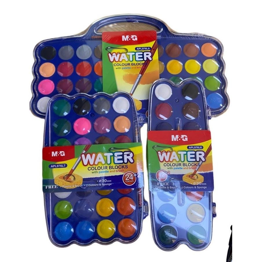 

M&G Cat Air Padat 12 24 36 Warna / Water Color Blocks M&G 30mm 12 24 36 Colors AST