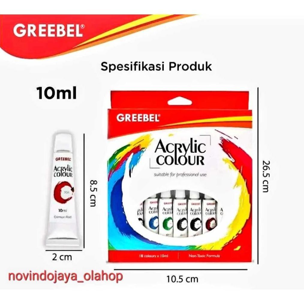 

CAT ACRYLIC PAINT GREEBEL 18 WARNA X 10ML (18PCS) TERMURAH AST