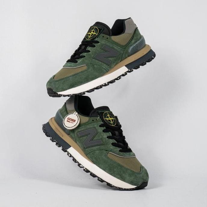 Tersedia Sepatu NB 574 Legacy Stone Island Dark Green Sneakers Authentic