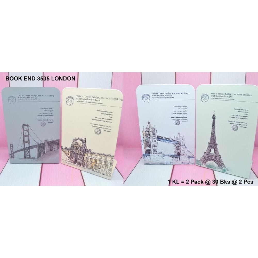 

penahan buku atau stand book dari besi motif london paris AST