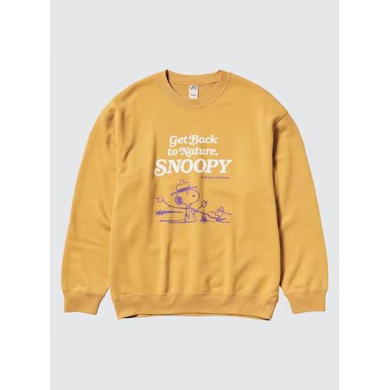 Uniqlo Sweater Pria Snoopy Peanuts Lengan Panjang Yellow (Best Quality)