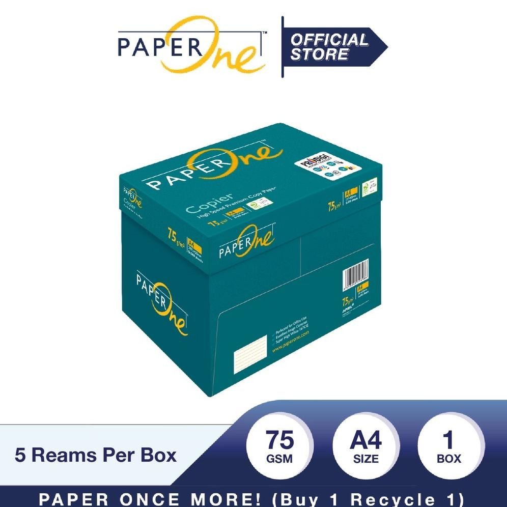 

PaperOne Kertas A4 75gr Copier 1 Box (2500 lembar) Kertas HVS A4 Kertas Fotocopy AST