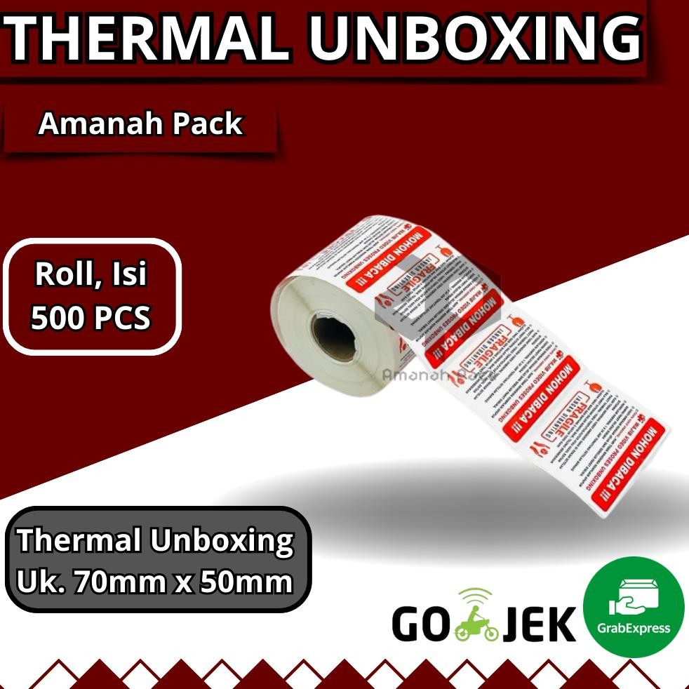 

LABEL STICKER THERMAL FRAGILE 70X50 ISI 500 PCS ( Wajib Video Unboxing Stiker Jangan Dibanting Online Shop) AST