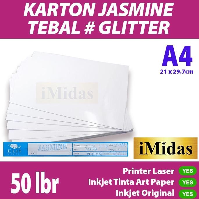 

Kertas Jasmine Putih Glitter Ukuran A4 isi 50 lembar - Blangko Undangan Karton Sertifikat Kartu Ucapan Flower Dekorasi AST
