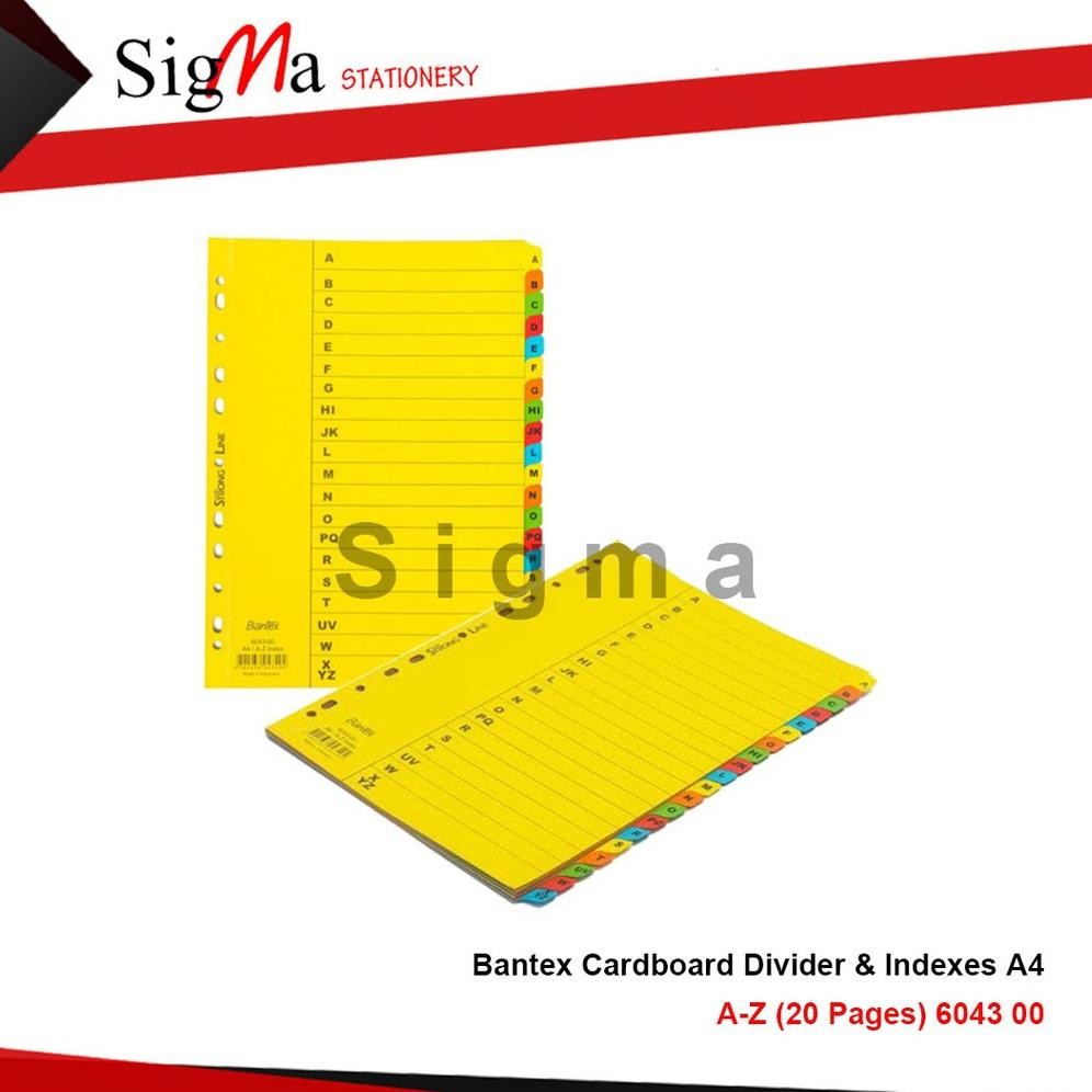 

Bantex Cardboard Divider & Indexes A4 A-Z (20 Pages) 6043 00 pembatas buku / divider buku AST