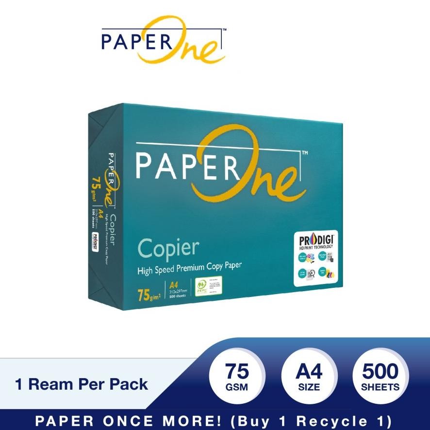 

KERTAS HVS PAPERONE A4 75gsm / 1 Rim (500 lembar) AST