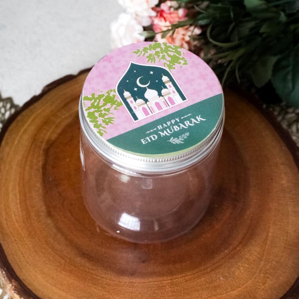 

20 Pcs Sticker Tutup Toples Lebaran Diameter 8 cm -Pink Mosque AST