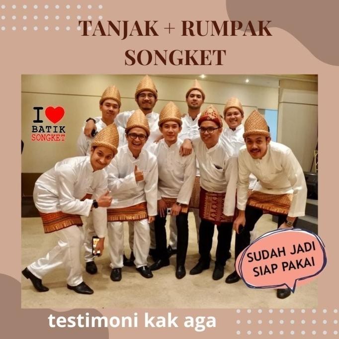 songket pria rumpak kain sarung adat palembang laki-laki melayu tenun