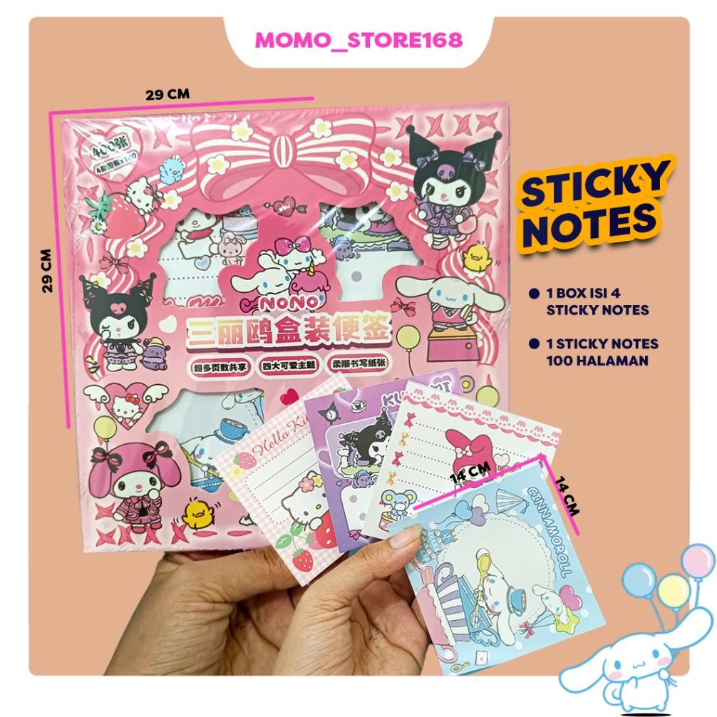 

Sticky notes aesthetic sanrio note kartu ucapan ulang tahun memo lucu isi 400 lembar AST