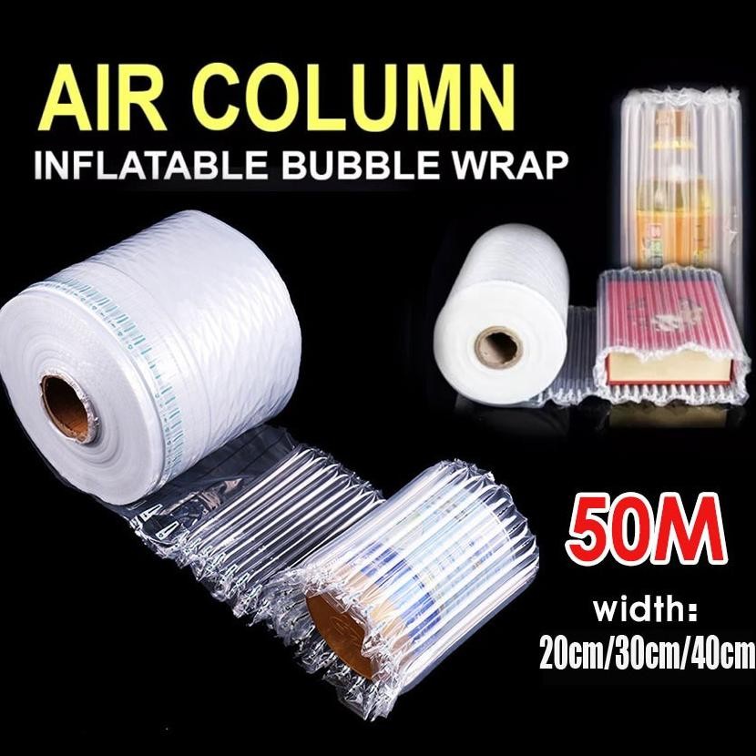 

50M Air Bubble Wrap Anti Pecah Inflatable Bag Plastik Air Bag Roll Cushion Packing Bubble Wrap Extra Bubble Packing Air Bag Cushion Packing Inflatable Bubble Wrap Inflatable Roll AST