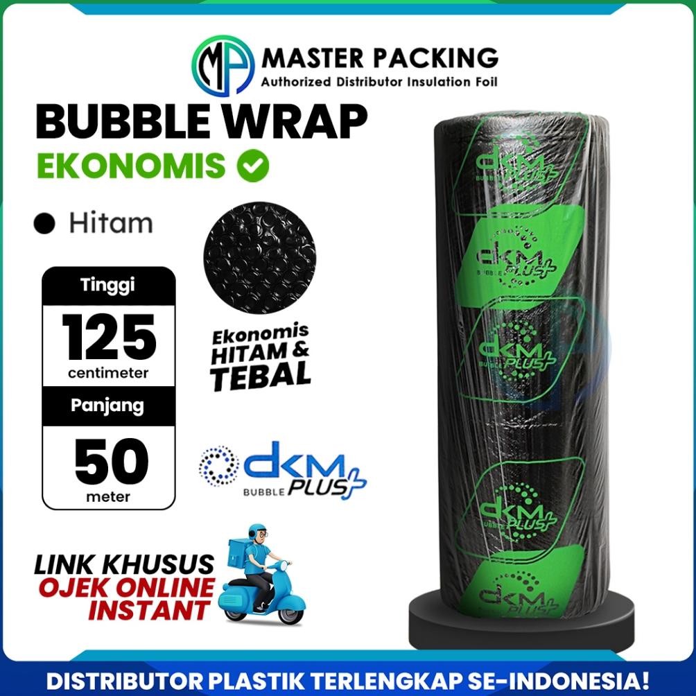 

Plastik Packing Gelembung Bubble Wrap DKM Roll 125cm x 50m Berat 2,4Kg Merek DKMPlus Hitam Ekonomis AST