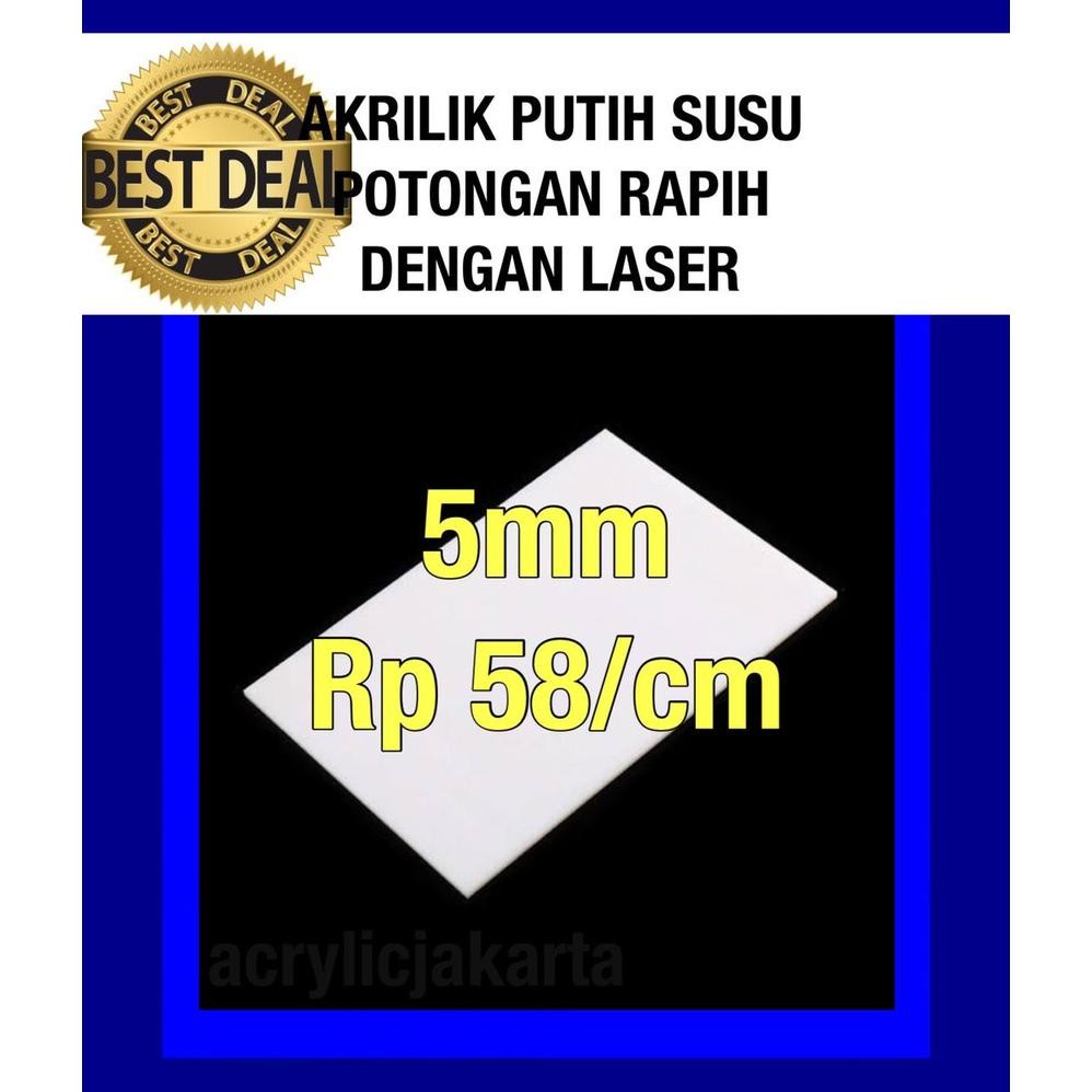 

Acrylic 5mm 25x50cm Putih susu - Akrilik lembaran Acrylic Lembaran Laser Cutting 50x25cm AST