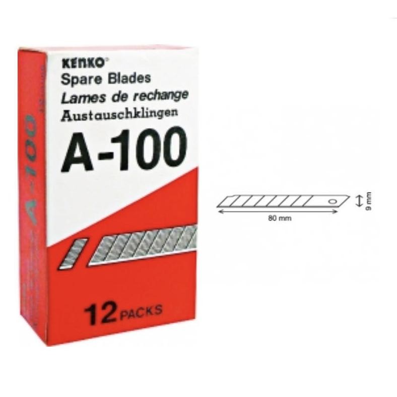 

1 kotak (12 pak isi @ 5 pcs) Isi Cutter Kecil Kenko A 100 ASLI AST