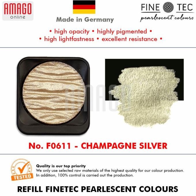 

FINETEC - Pearlescent Watercolour - F0611 Champagne Silver - Round 30mm AST