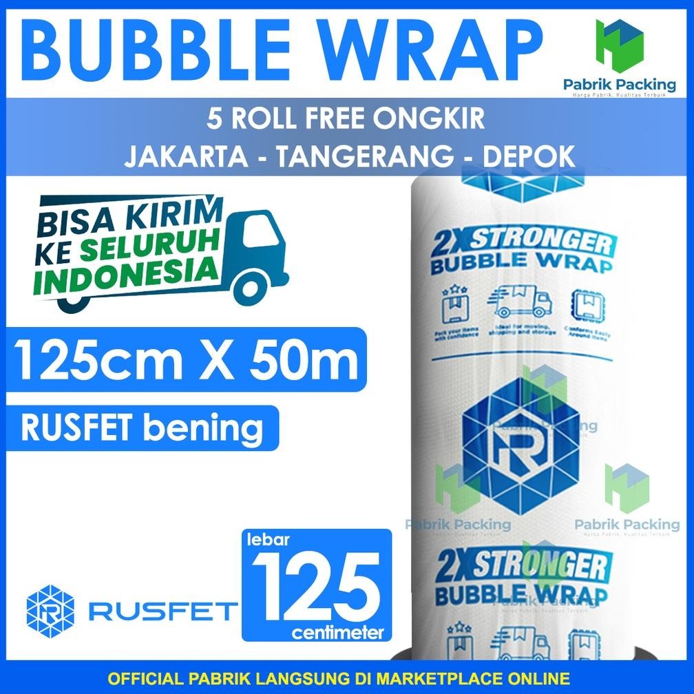 

PLASTIK BUBBLE WRAP BENING TEBAL 125CM X 50M BUBBLE WRAP DKM PLUS BUBBLE WRAP RUSFET BENING SUPER AST