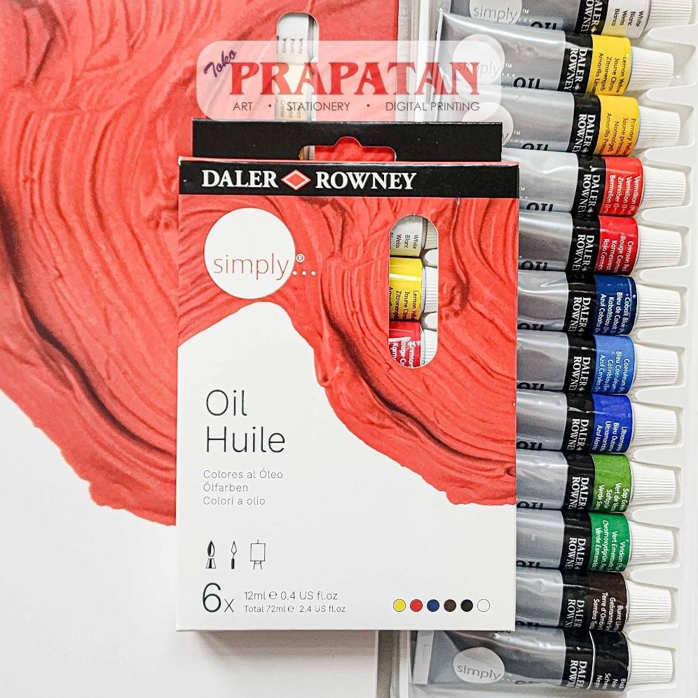 

Cat Minyak Set Daler Rowney Simply 12ml | Simply Oil Color Set AST