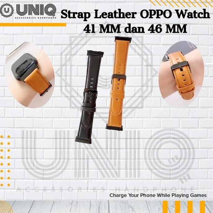 Tersedia Strap Leather OPPO Watch 41mm 46mm Tali Jam Kulit Asli Oppo Watch
