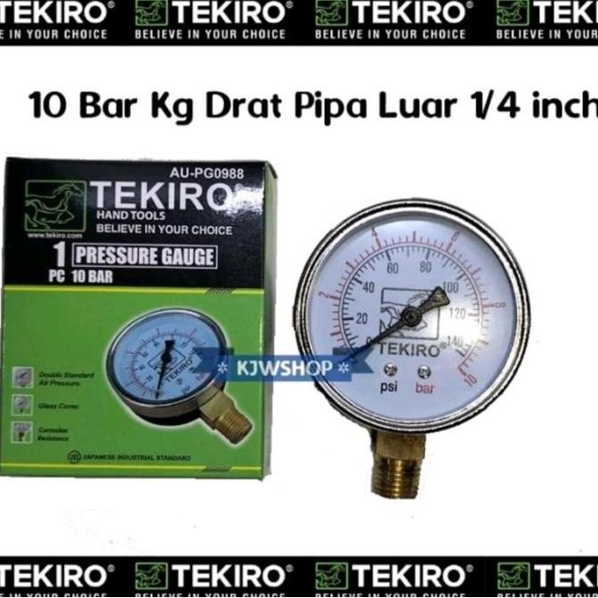 Manometer 10 bar TEKIRO Pressure Gauge 10 bar TEKIRO Manometer 10kg TEKIRO Mano Meter 10 bar TEKIRO 