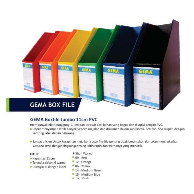 

Gema Box File Matt Biru / Hitam / Merah / Kuning / Hijau / Orange Co