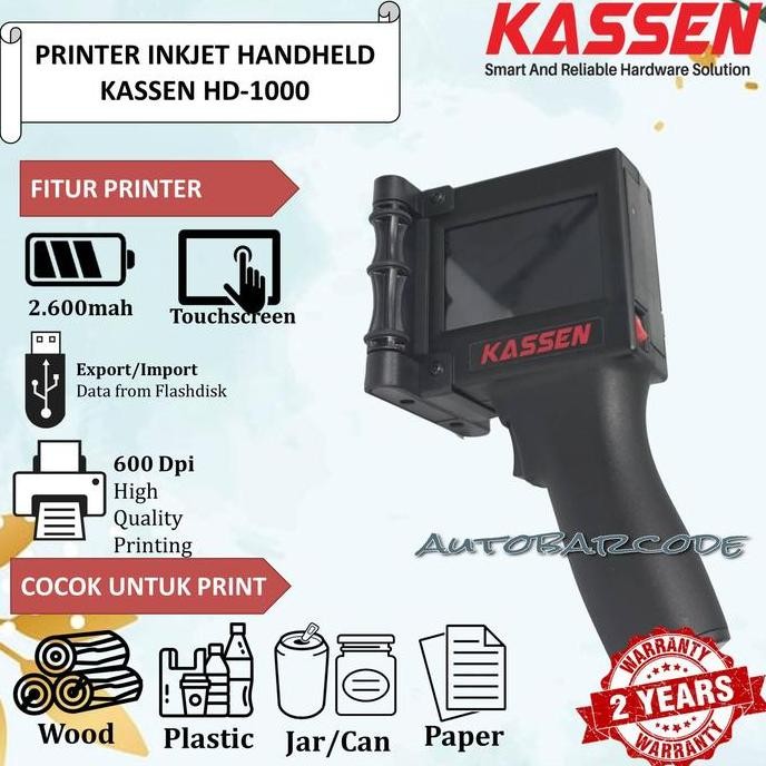 Kassen Hd 1000 Mesin Printer Kadaluarsa Smart Bar Handheld Inkjet New Stok
