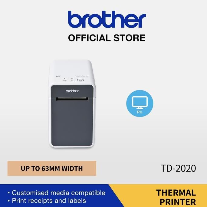 Brother Printer Label Td-2020 Compact Desktop Thermal Td2020 New Stok