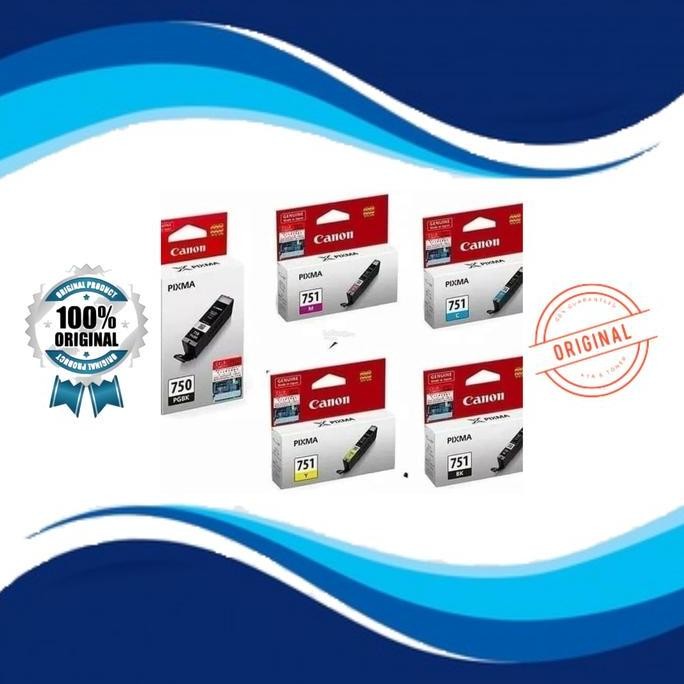 Tinta Canon 750 (Black) + 751 (Colour) = P7270/Ip8770/Ix6770/Ix6870 New Stok