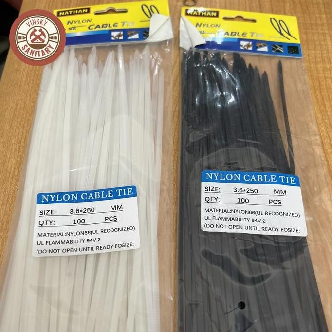 

Kabel Tis 3,6 X 250 Mm Hitam Putih / Kabel Ties / Stik Nylon Co