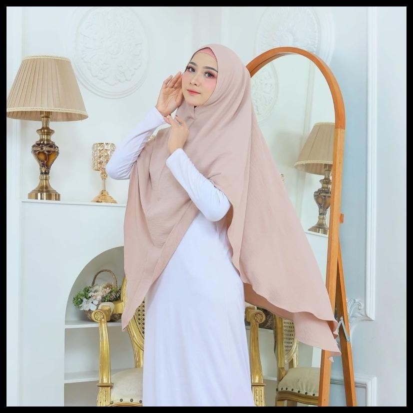 BERGO LV JUMBO NON PED/JILBAB CRINKLE JUMBO/HIJAB SYARI CRINKLE JOMBO PREMIUM/KERUDUNG CRINKLE SYARI