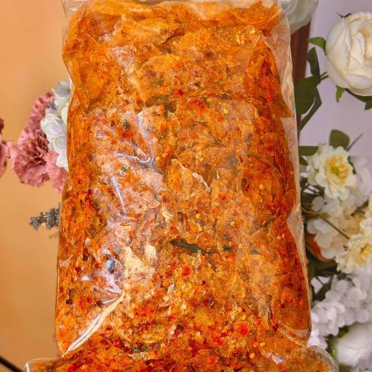 

Keripik Kaca 1 Kg Pedas Daun Jeruk / Kripca Rempah Ngabret