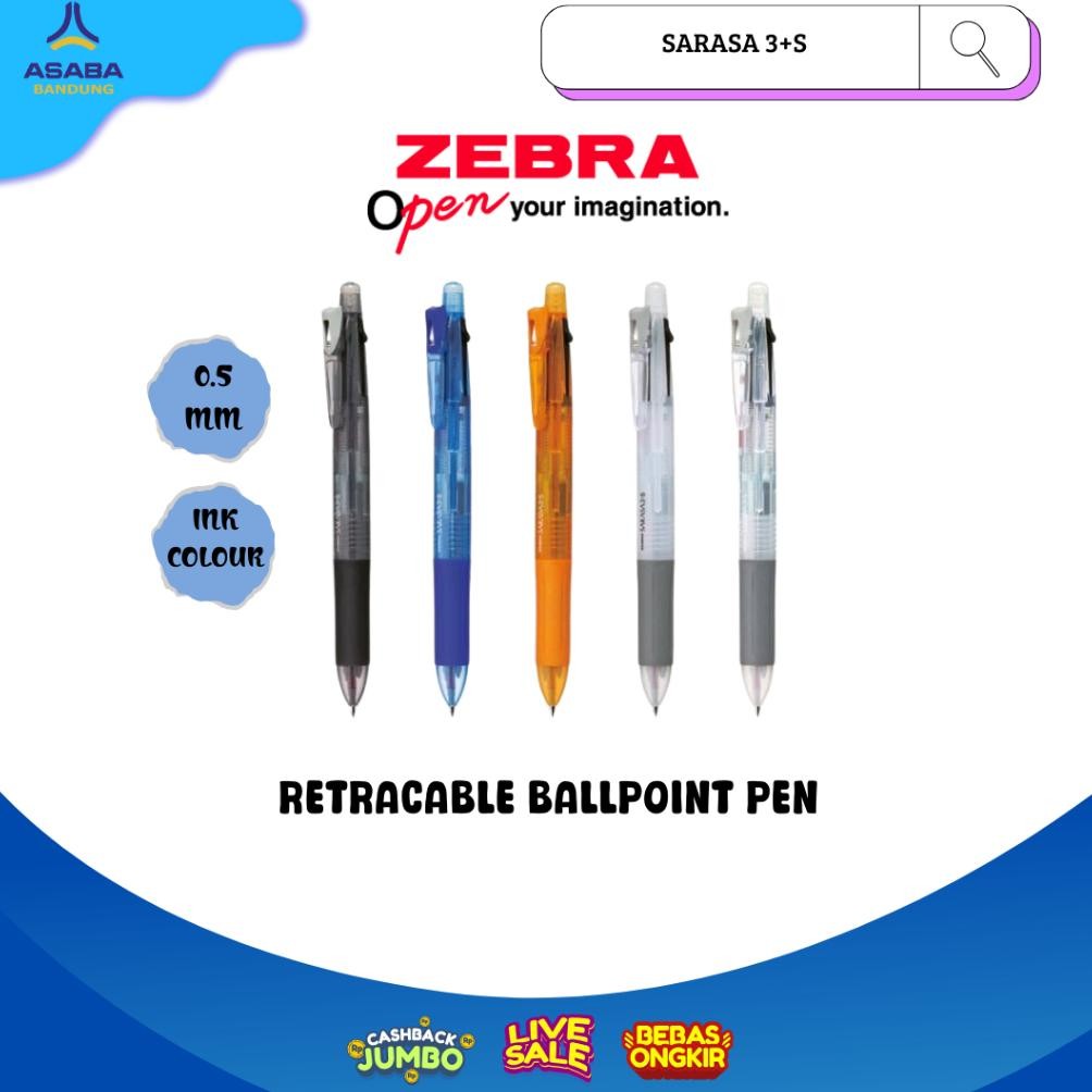 

Asaba Bandung - Zebra Sarasa 3+S Multifungsi Gel Pen