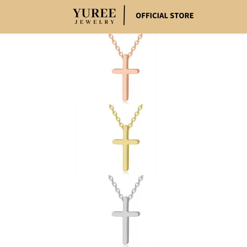 Ready Yuree Cross Necklace Perhiasan Kalung Salib Titanium Kalung Salib Polos Stainless Steel Kalung