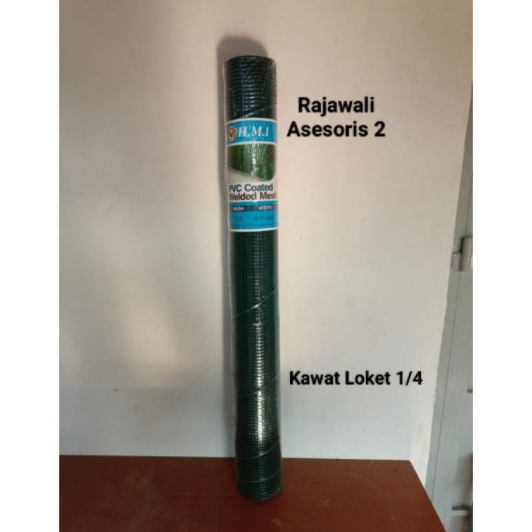 Kawat Loket Ram PVC / Kawat Ayakan / Kawat Hijau 1/4" X 90 Cm X 10 M