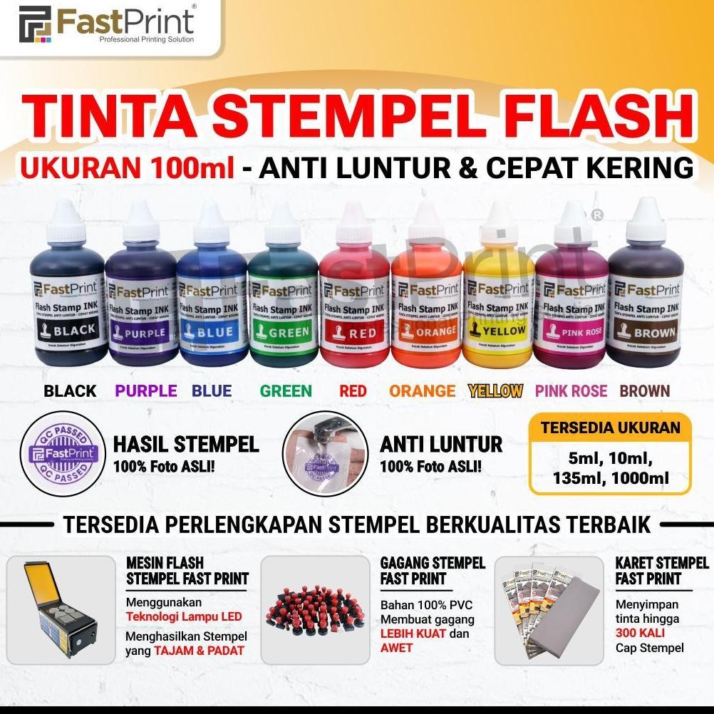 

Fast Print Tinta Stempel Flash Anti Luntur 100 ML