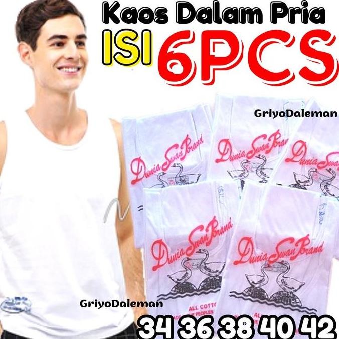 Ready Isi 6 Pcs Singlet Swan Singlet Swan Pria Singlet Murah Original