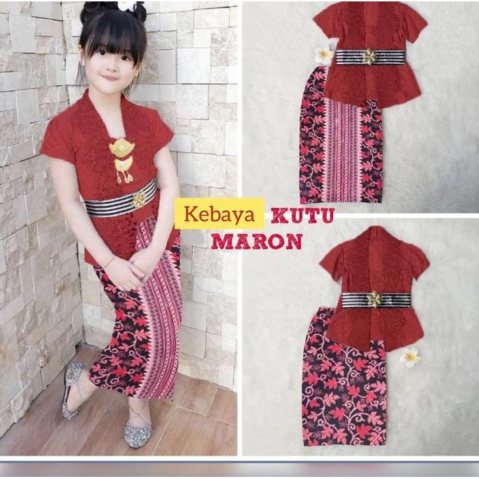 Baju Kebaya Anak Perempuan Set Kutubaru Anak Tanggung Setelan Baju Adat Bali Jawa Kebaya Encim Anak 