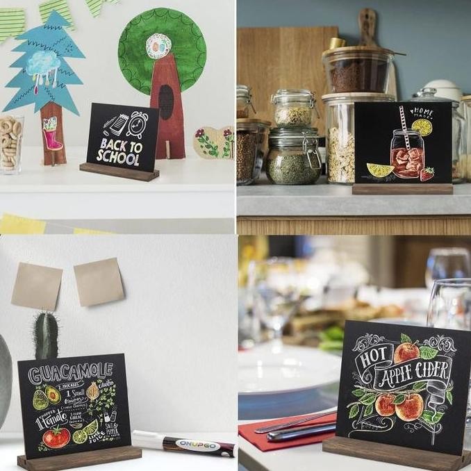 

Isi 4 Papan Tulis Kapur Mini 2 Muka Mini Chalkboard Stand lm
