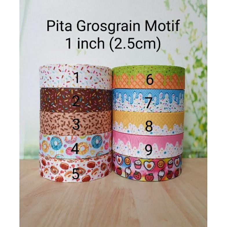 

Pita Grosgrain Motif 1 inch (2.5cm) 20 yard Melt Ceres READY STOCK