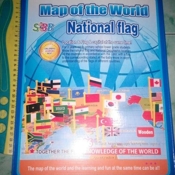 Montessori Map of The World National Flag