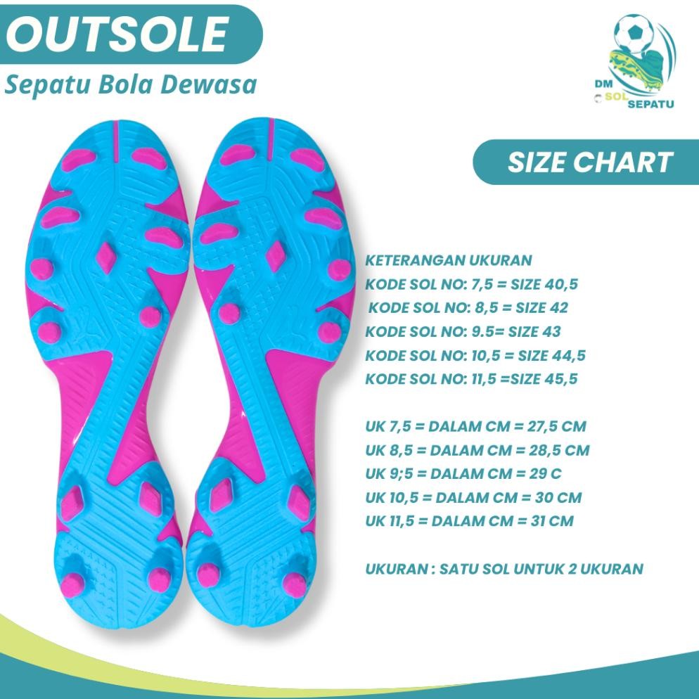 Outsole Telapak Sepatu Bola Sol Sepatu Bola PM - Outsole Bola Bahan Tpu Universal Size 40-45